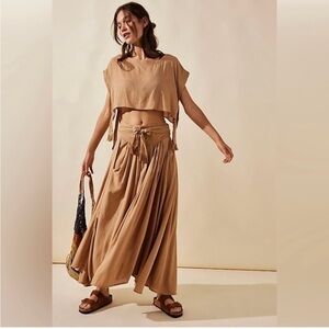 Free People Tan Maxi Set